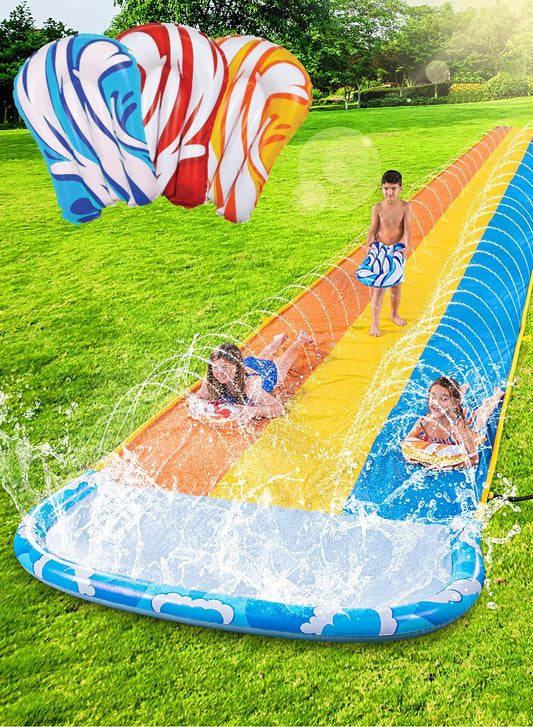 22.5ft Waves Triple Lawn Water Slide