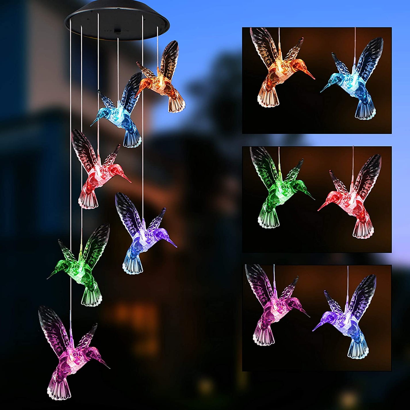 JOIEDOMI | 2 SOLAR WHITE HUMMINGBIRD WIND CHIMES – Joiedomi