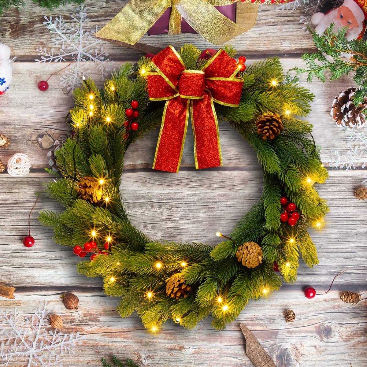 20in Christmas Wreath with Bow