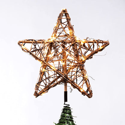 50 LED Rattan Star Tree Topper