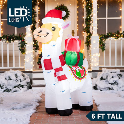 Large Christmas Llama Inflatable (6 ft)