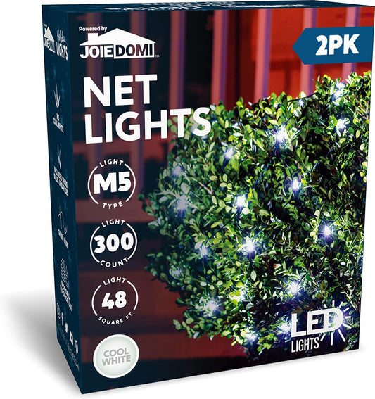 2 Pack 150 LED Christmas Net Lights Cool White