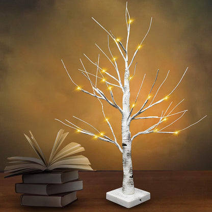 24in LED Birch Tree with 24 Warm White Lights