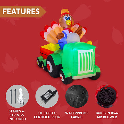 8 FT Inflatable Turkey Driving Car