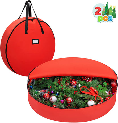 Red Christmas Wreath Storage Bag