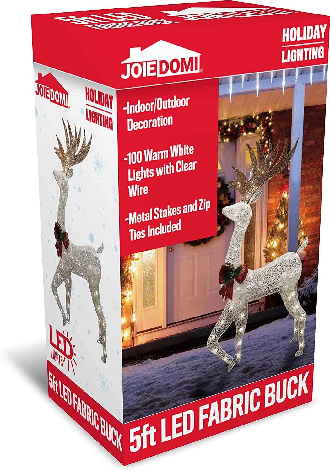 5ft Tinsel Reindeer Buck LED Yard Lights