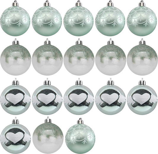 18 Pcs 6CM Christmas Ornaments with Gradient Teal