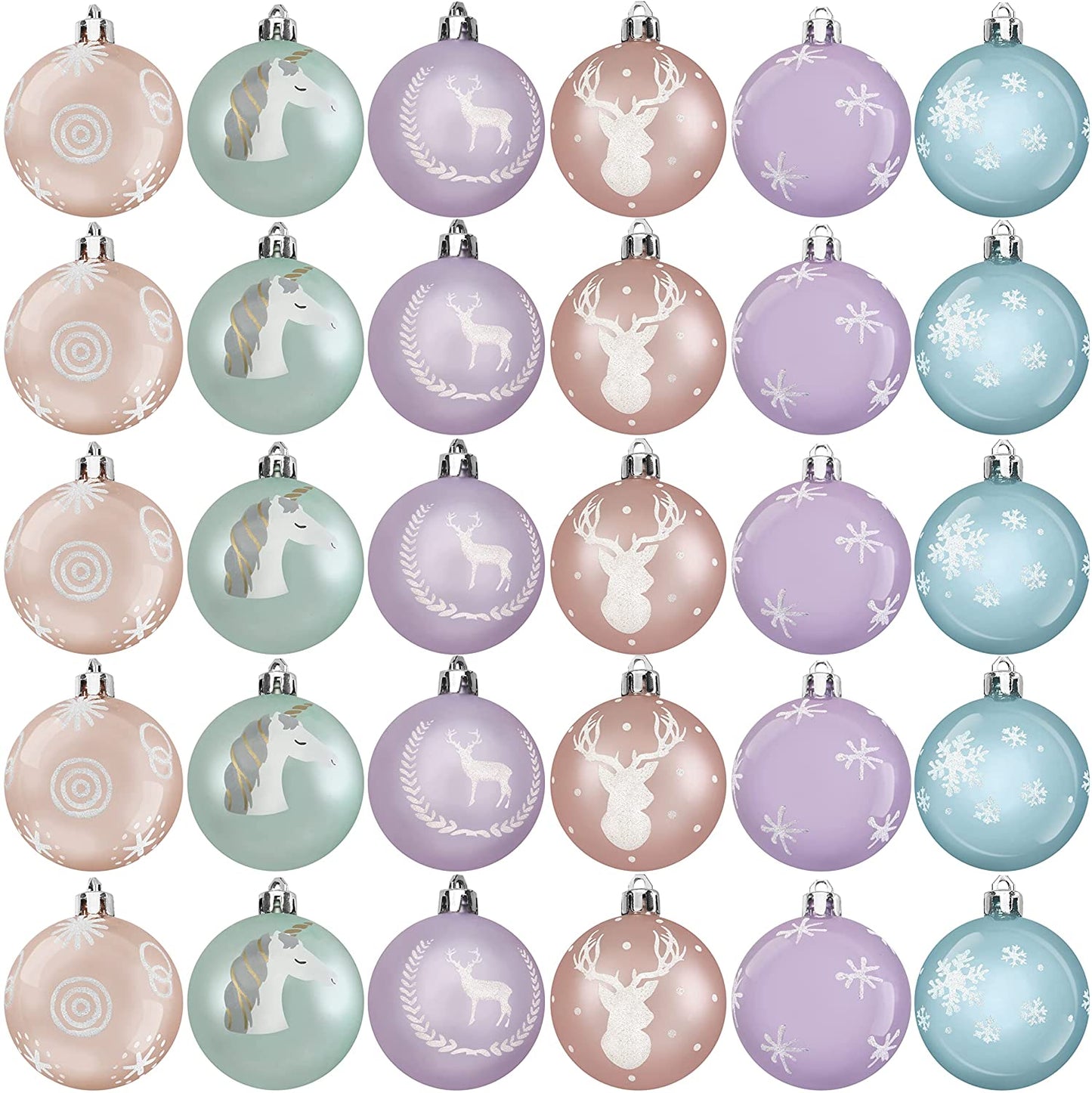 6CM Fantasy Christmas Ornaments Assorted Design 30 Pcs
