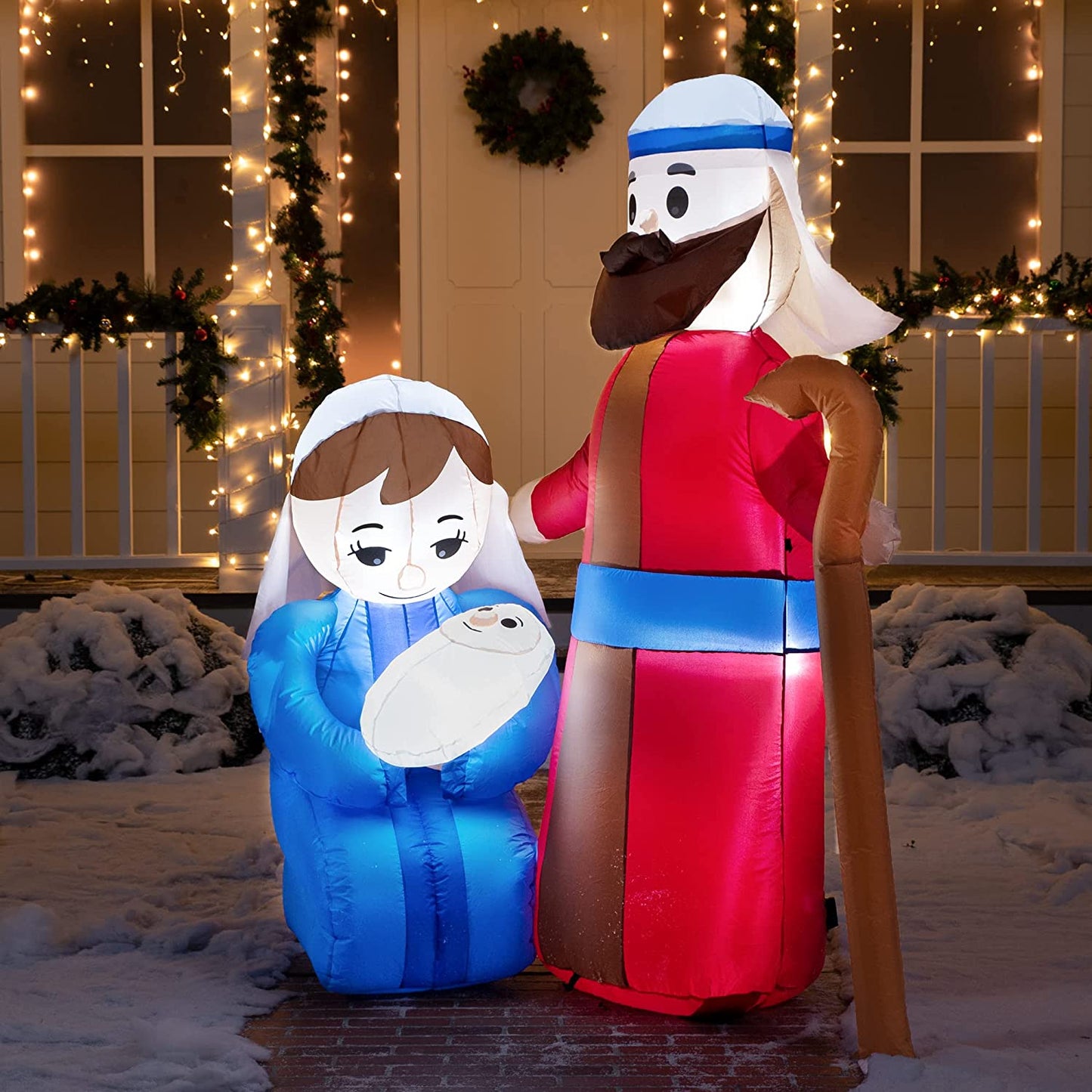 6ft Tall Jesus Family Christmas Inflatable