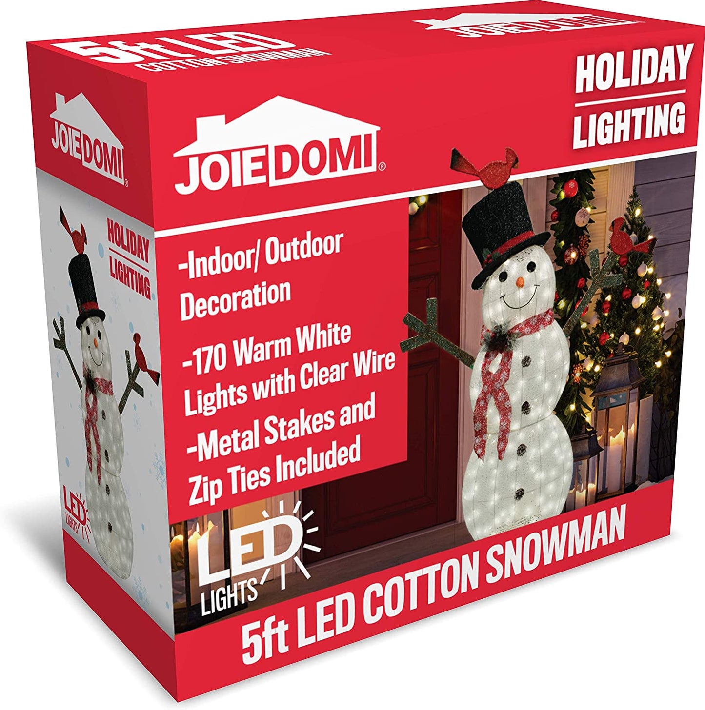 5ft Cotton Snowman LED Yard Light