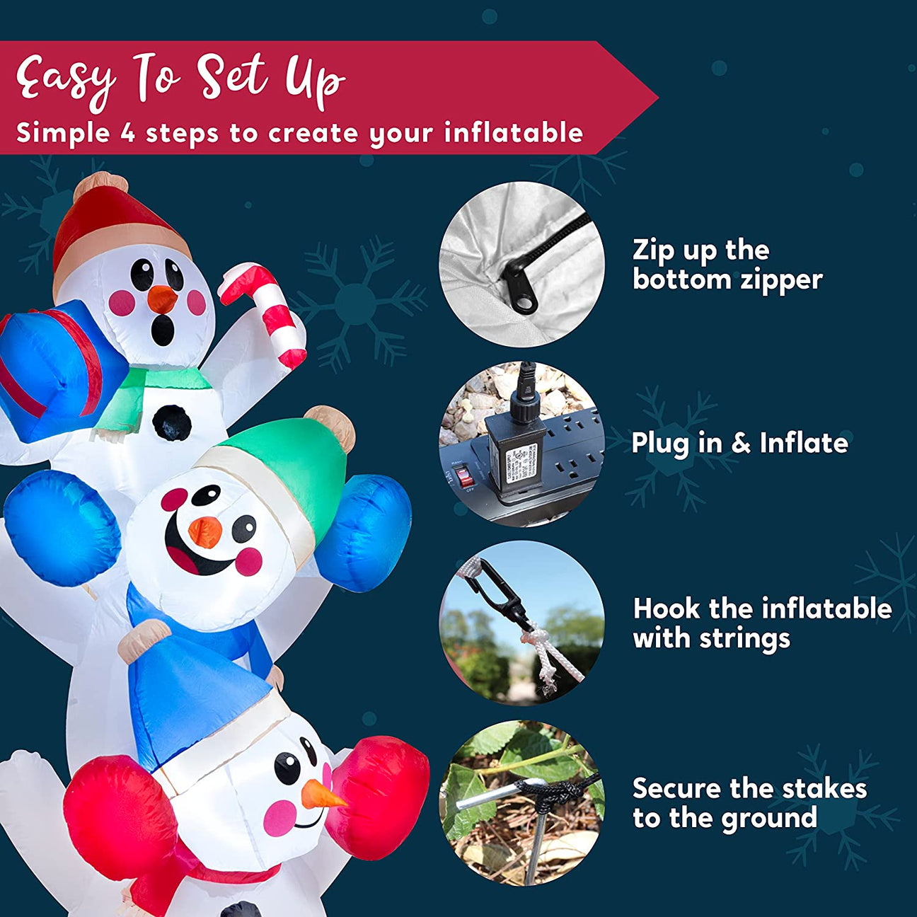 JOIEDOMI | LARGE SNOWMAN INFLATABLE (6 FT) – Joiedomi