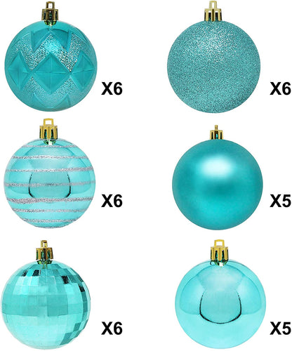 34 Pcs Christmas Ball Ornaments (Teal)