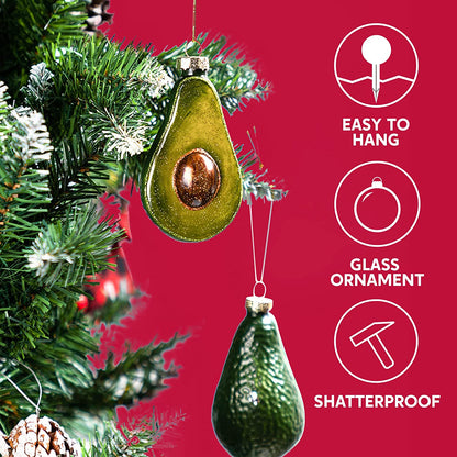 Christmas Avocado Ornament