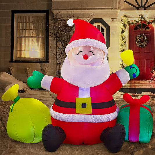 Large Santa  with Gift Bag Inflatable (7 ft)