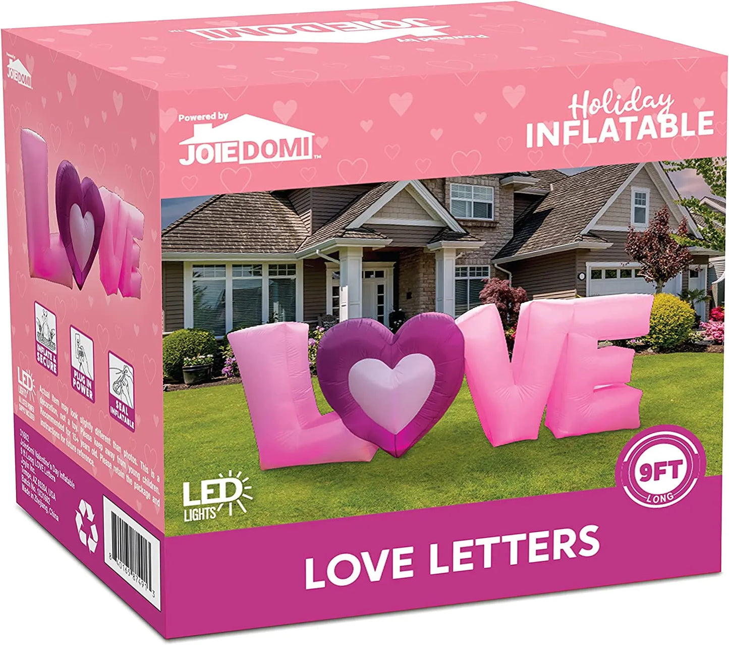 9 FT Inflatable Love Letters with LED Lights