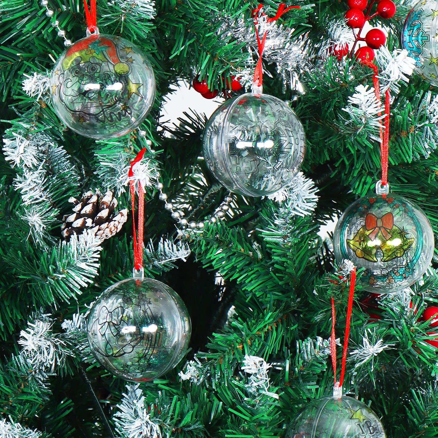 3.15'' Colorable Christmas Ornaments 18 Pcs