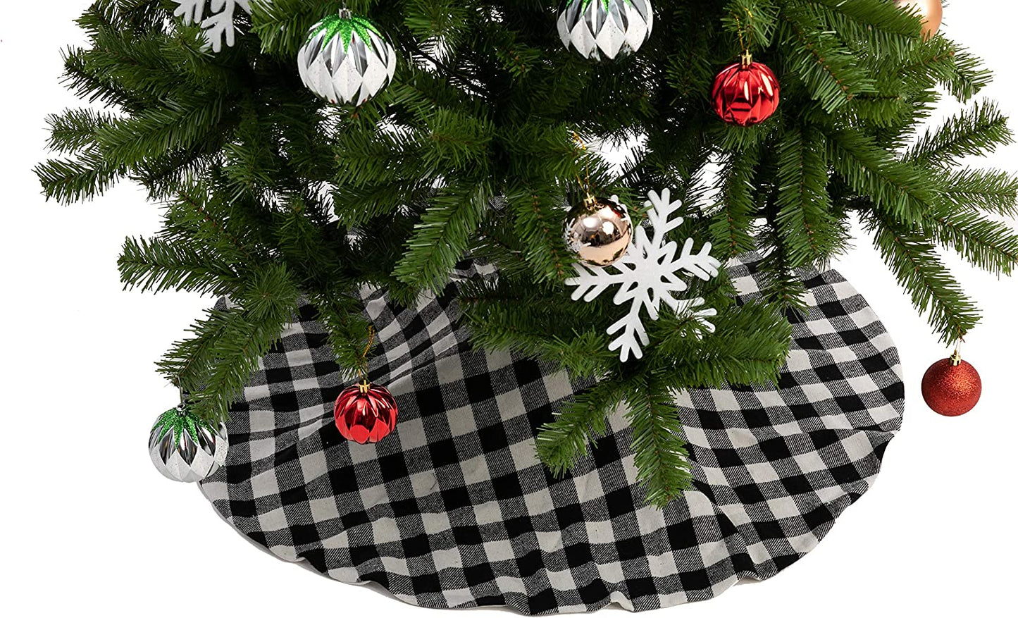 48in Buffalo White Plaid Christmas Tree Skirt