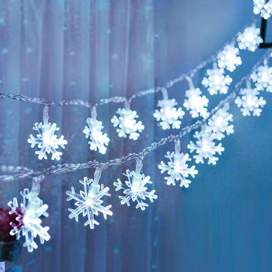 16ft 40 LED Snowflake Fairy Lights, White