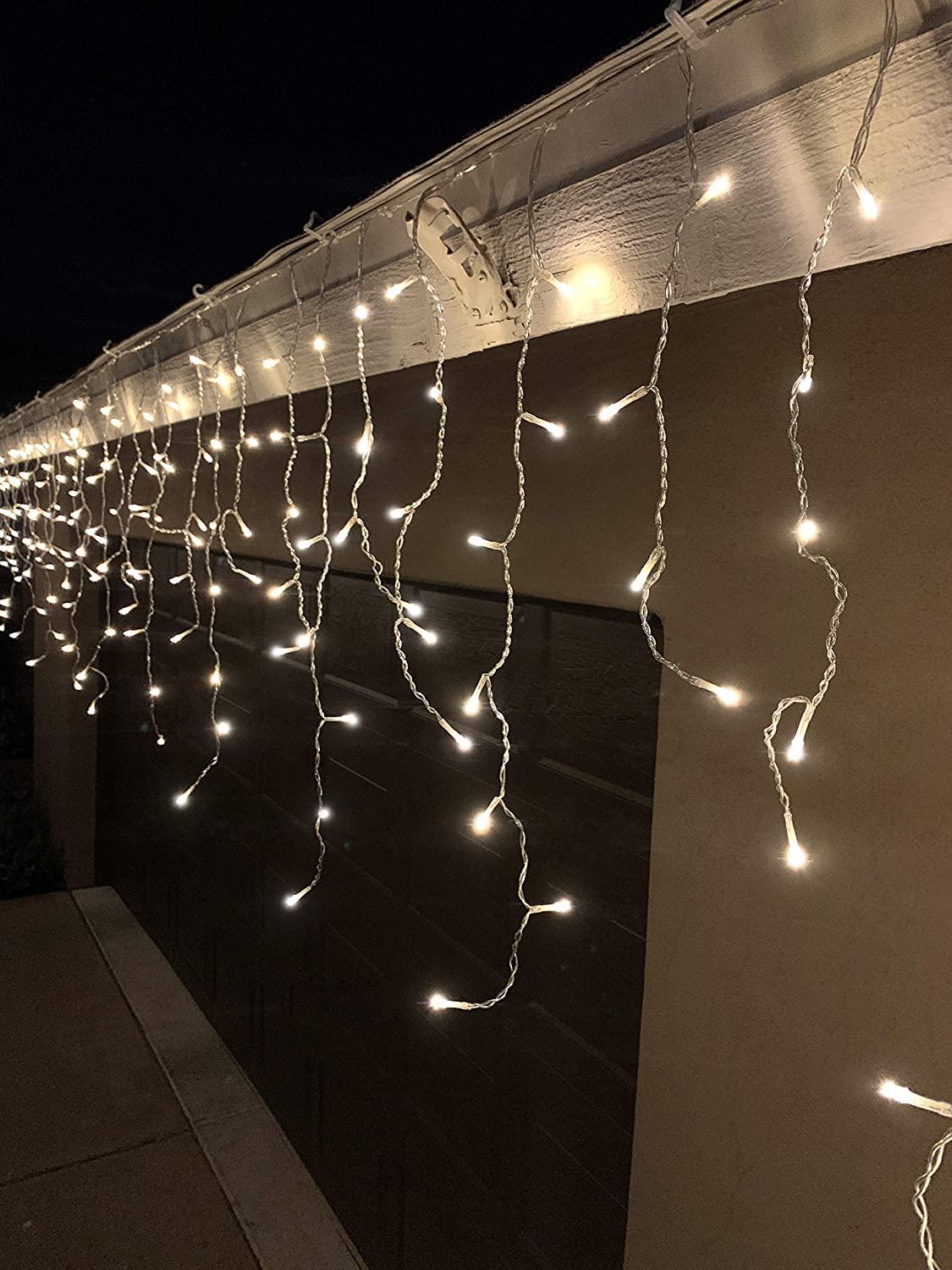 224 LED Christmas Lights Icicle Lights, Pure White