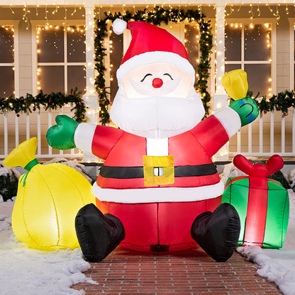 Large Santa with Gift Bag Inflatable (7 ft)