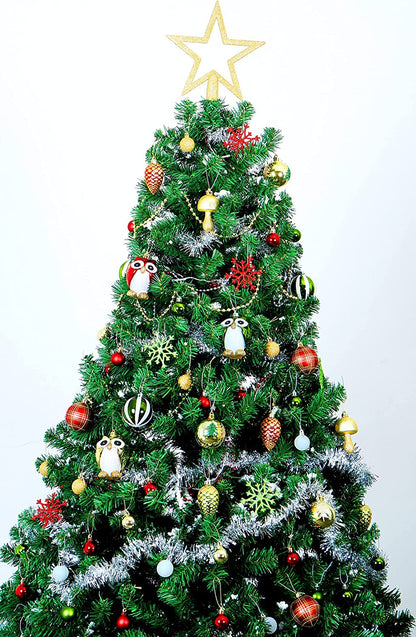90 Pcs Christmas Ornaments with Owl - Red, Green & Gold