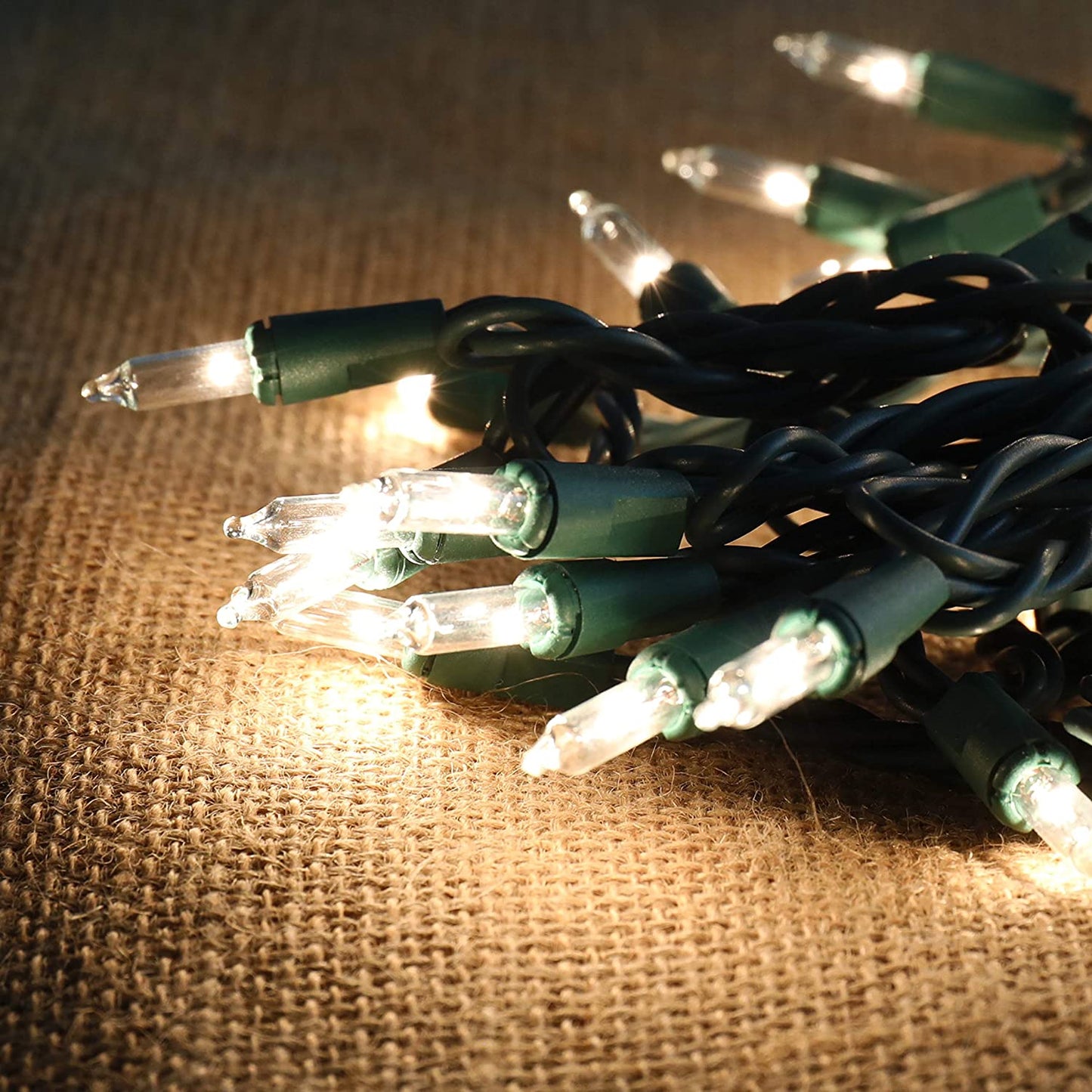 3 Set of 100-Count Clear Green Wire Christmas Lights