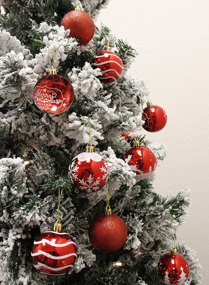 24 Pcs Christmas Ball Ornaments, Red and White