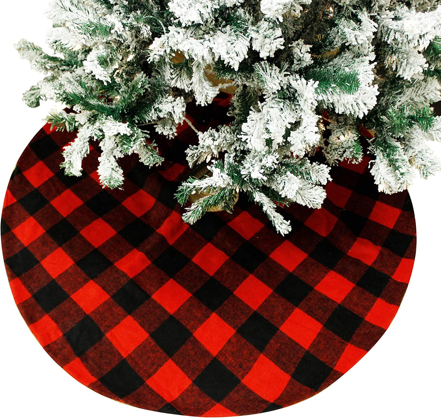 48in Buffalo Red Large Plaid Christmas Tree Skirt