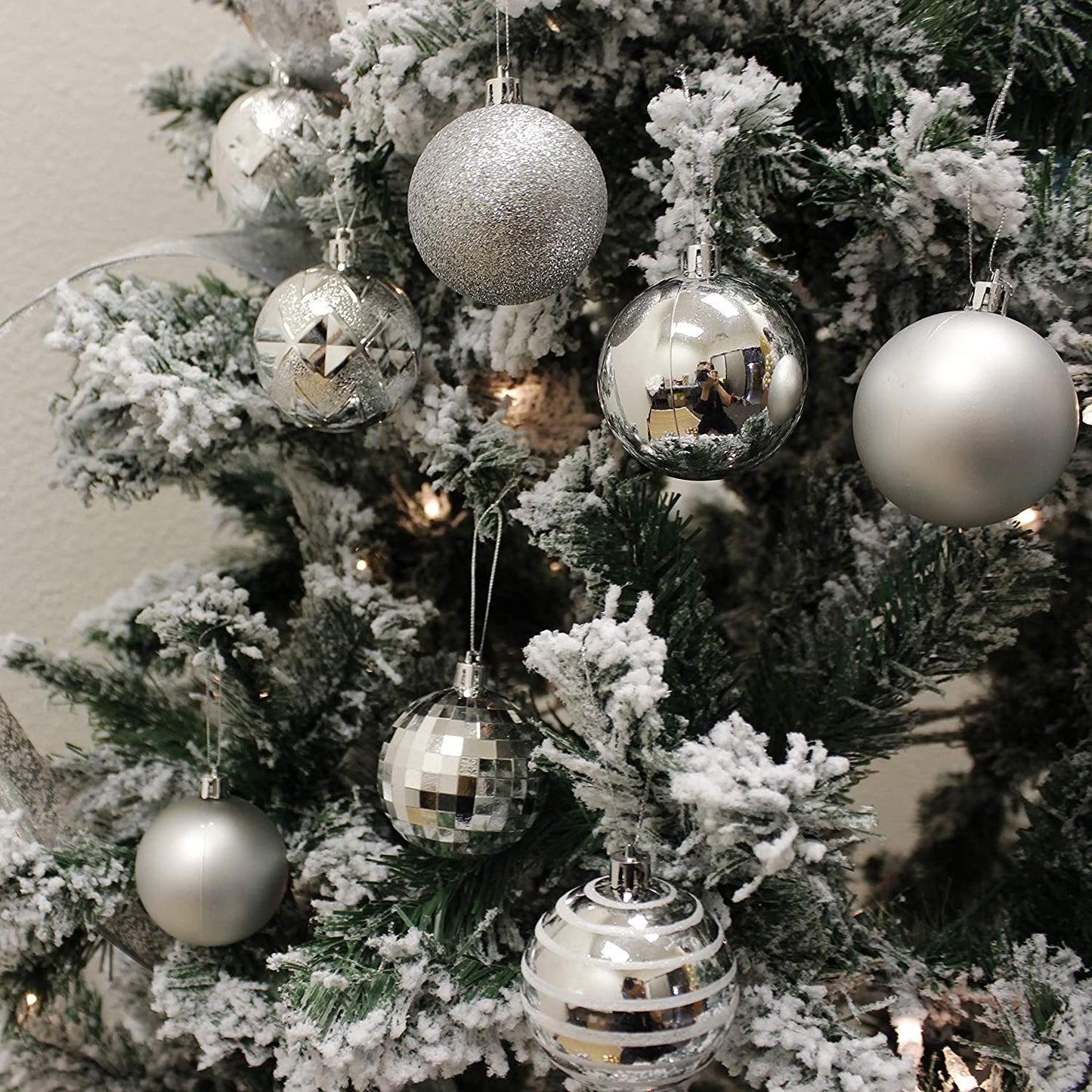34 Pcs Christmas Ball Ornaments (Silver)