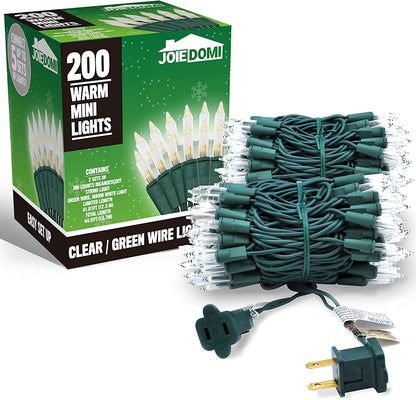 2 Set of 100-Count Clear Green Wire Christmas Lights