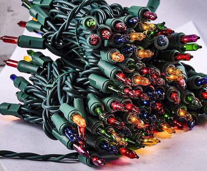42.6 FT 200 Count Christmas Multicolor Green Wire String Lights