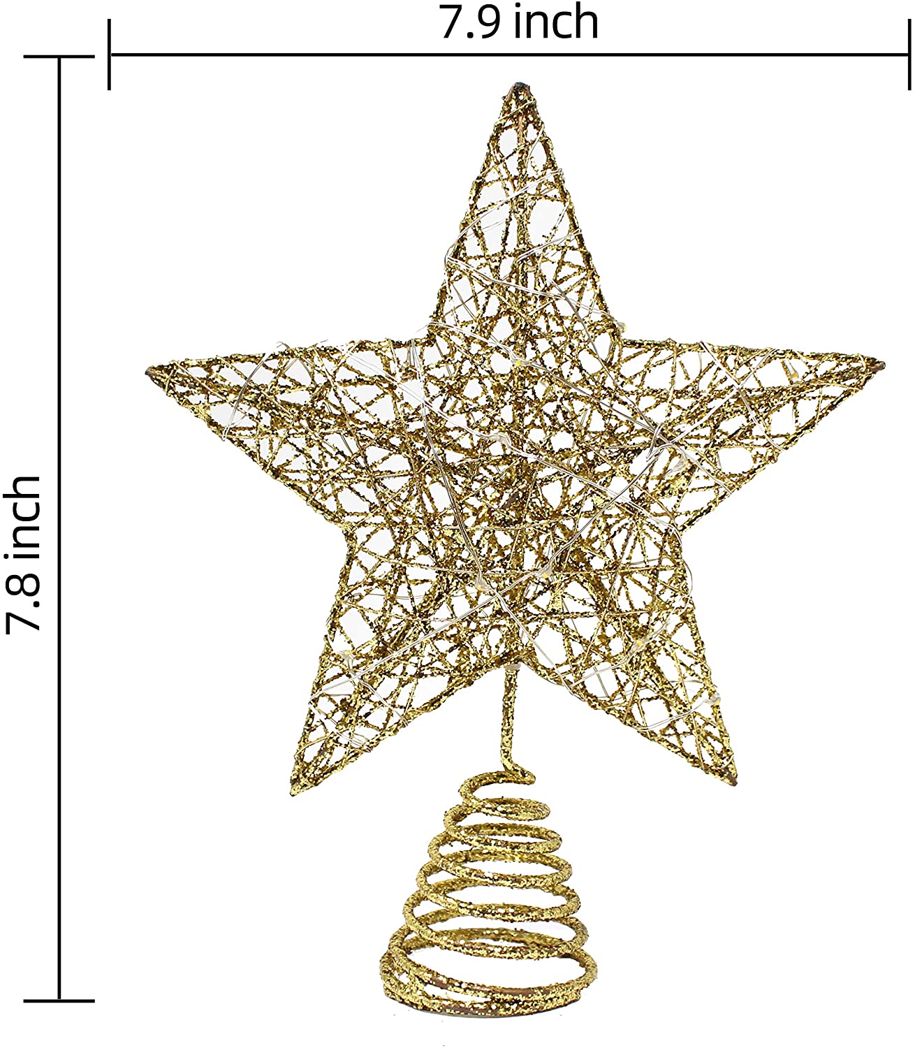 Gold Glitter Star Tree Topper