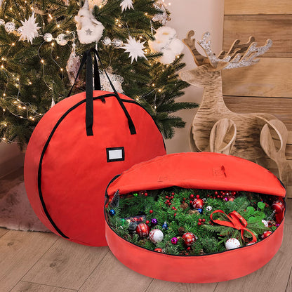 Red Christmas Wreath Storage Bag