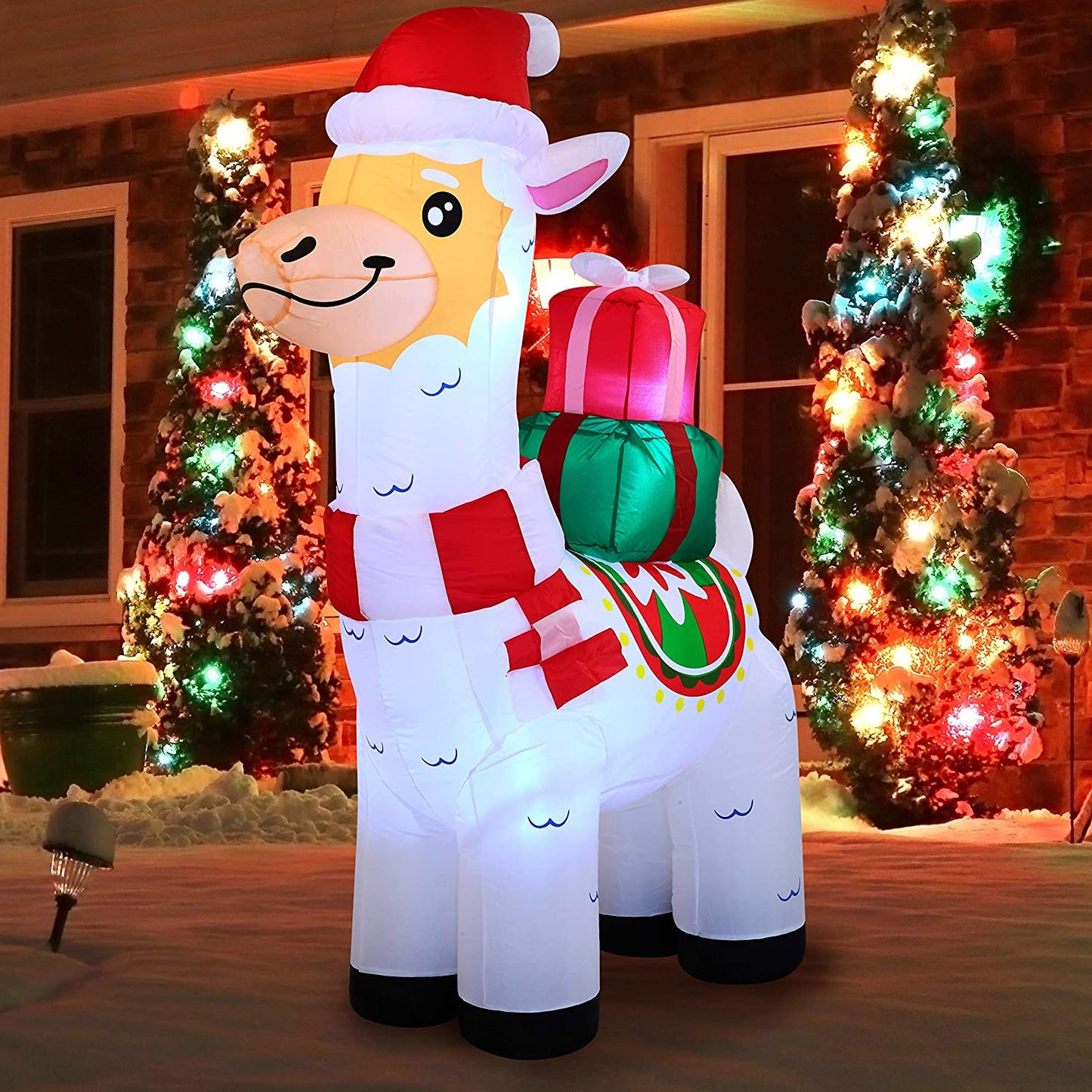 Large Christmas Llama Inflatable (6 ft)