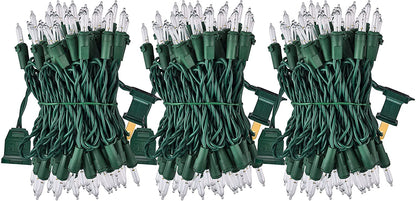 78.75 FT 300 Count Christmas Warm White Green Wire Holiday String Lights