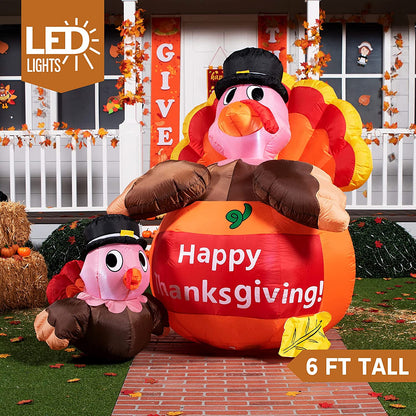 6ft Thanksgiving Happy Turkey Inflatable