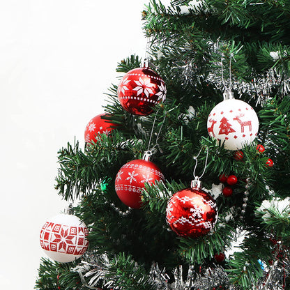 Red and White Christmas Ornaments Assorted Design, 30 Pcs