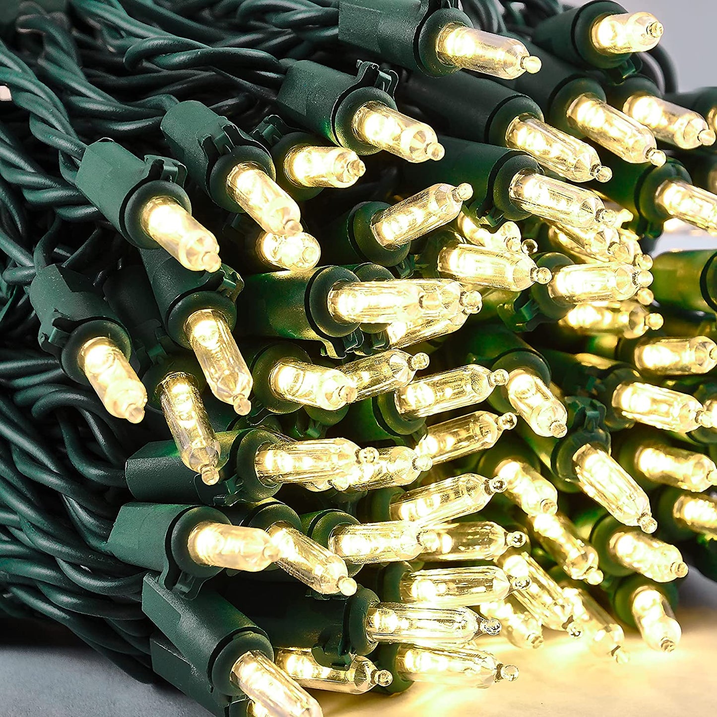 52.5 FT 200 Count Christmas Clear Green Wire