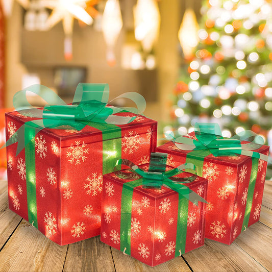 Set of 3 Snowflakes Christmas Light Gift Boxes D?¡ì|cor