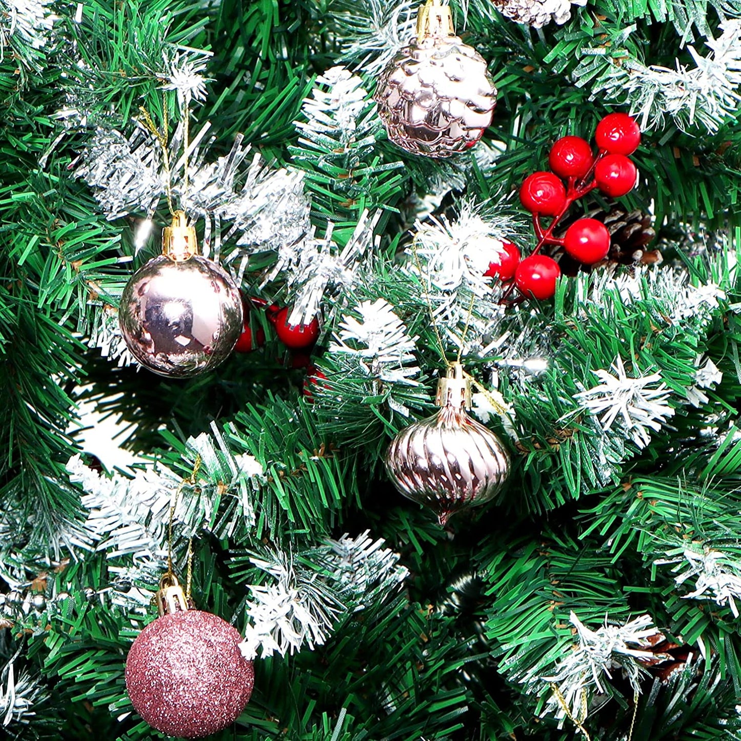 1.57" Rosegold Christmas Ball Ornaments 36Pcs