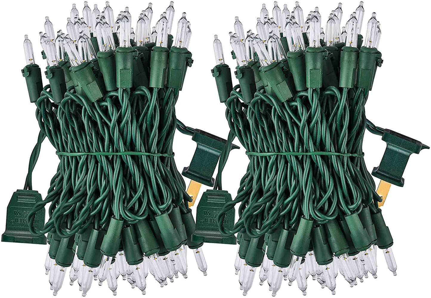 52.5 FT 200 Count Christmas Clear Green Wire