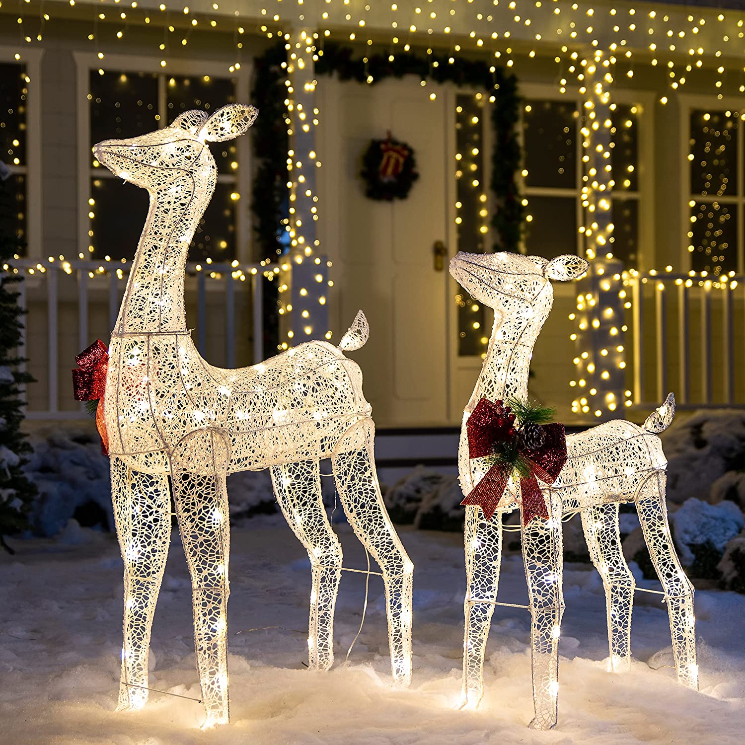 JOIEDOMI | TINSEL DOE AND FAWN LED YARD LIGHTS