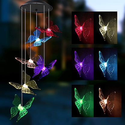 2 Packs Solar Butterfly Wind Chime