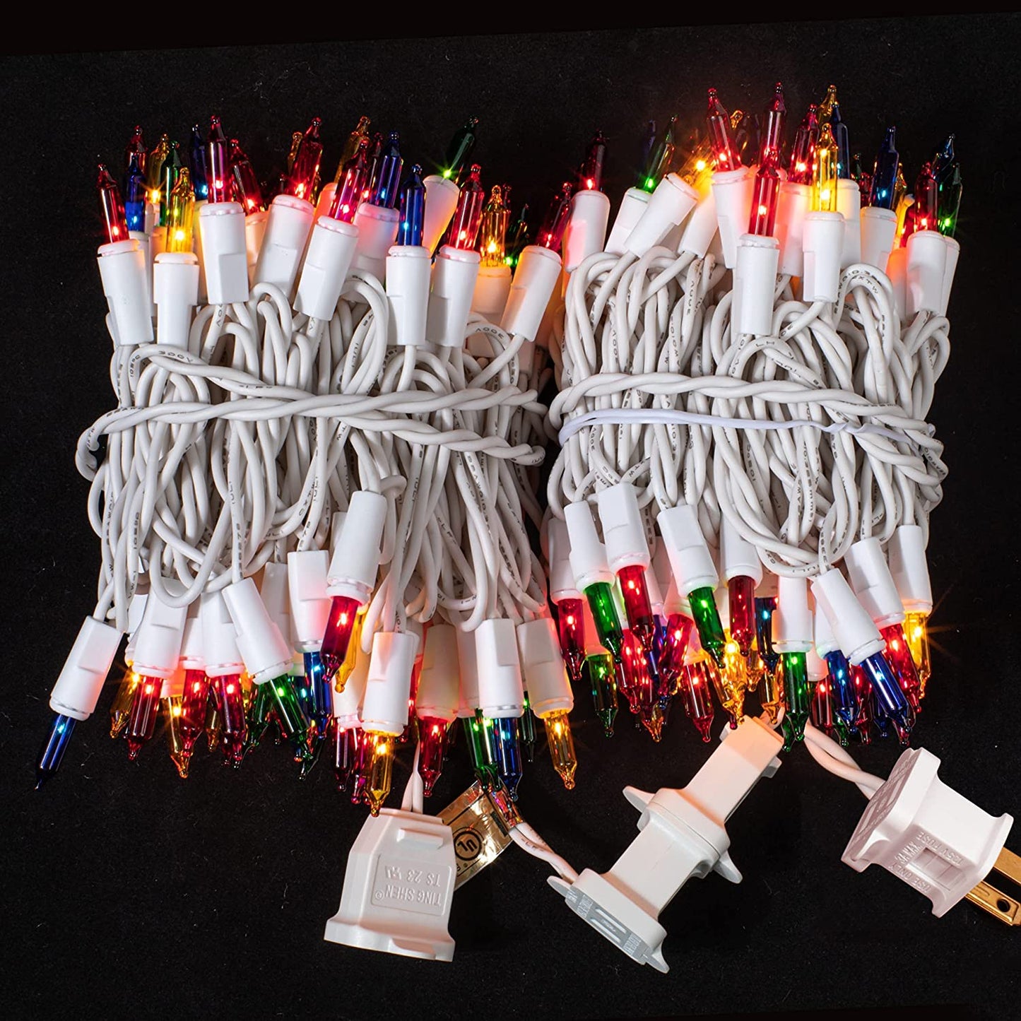 42.6 FT 2x100 Multicolor White Wire String Lights