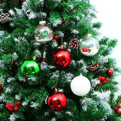 3.15'' Red & Green Assorted Style Christmas Ball Ornaments 30Pcs