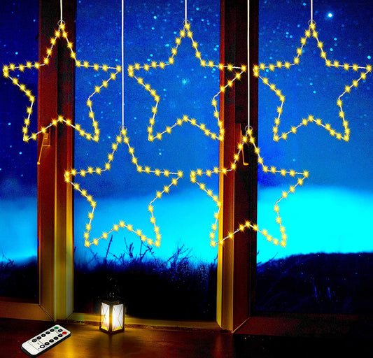 5 Pack Star Fairy Lights, Warm White