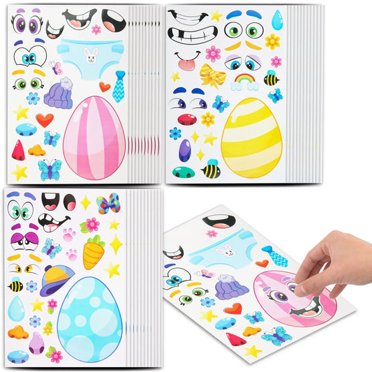 36Pcs Easter Make a Face Stickers