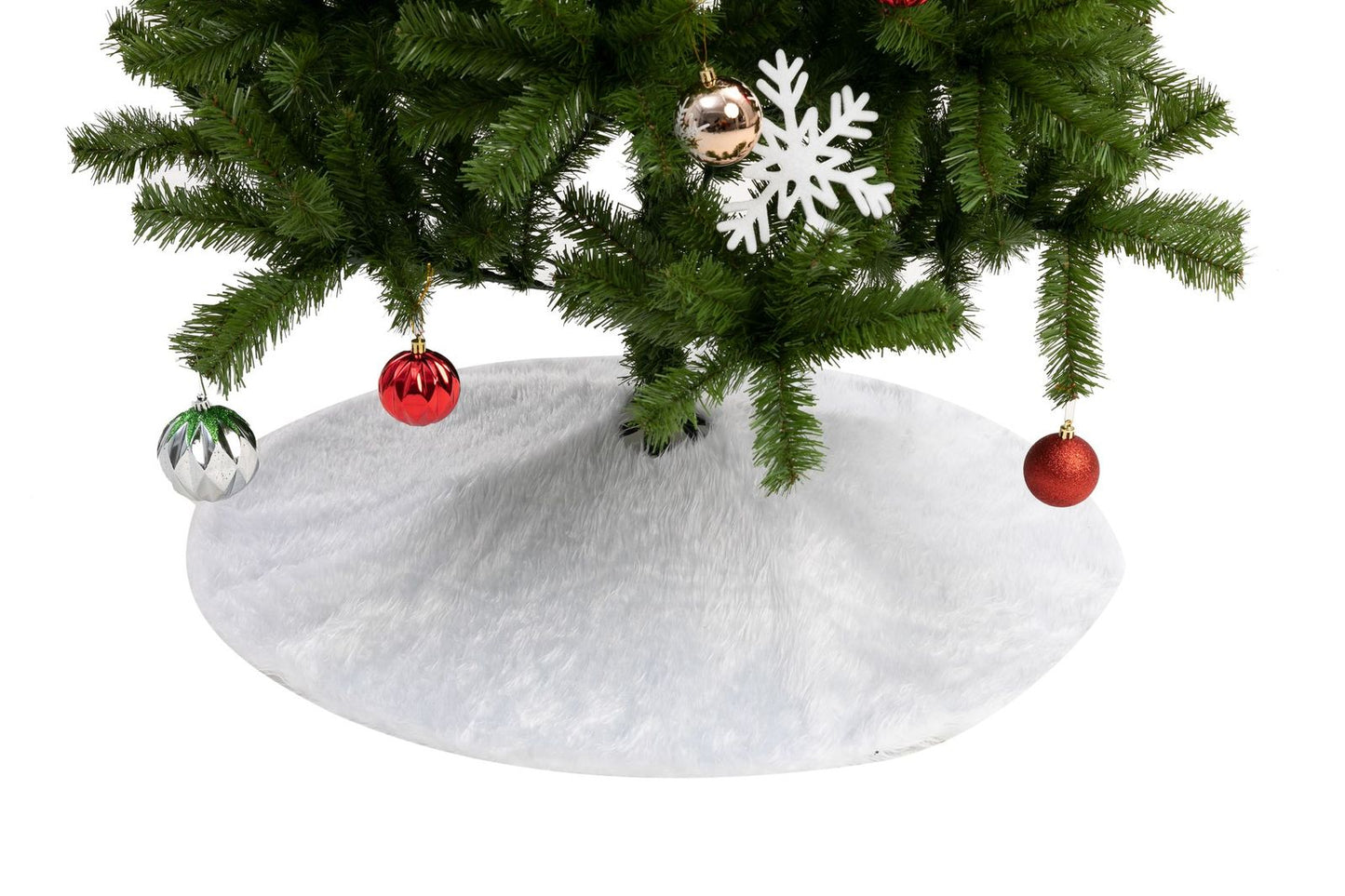 48in Christmas Faux Fur Tree Skirt (White)
