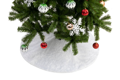 48in Christmas Faux Fur Tree Skirt (White)