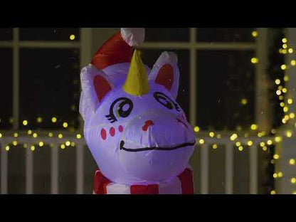 6ft Christmas Unicorn with Ornaments LED Inflatable Yard Decor